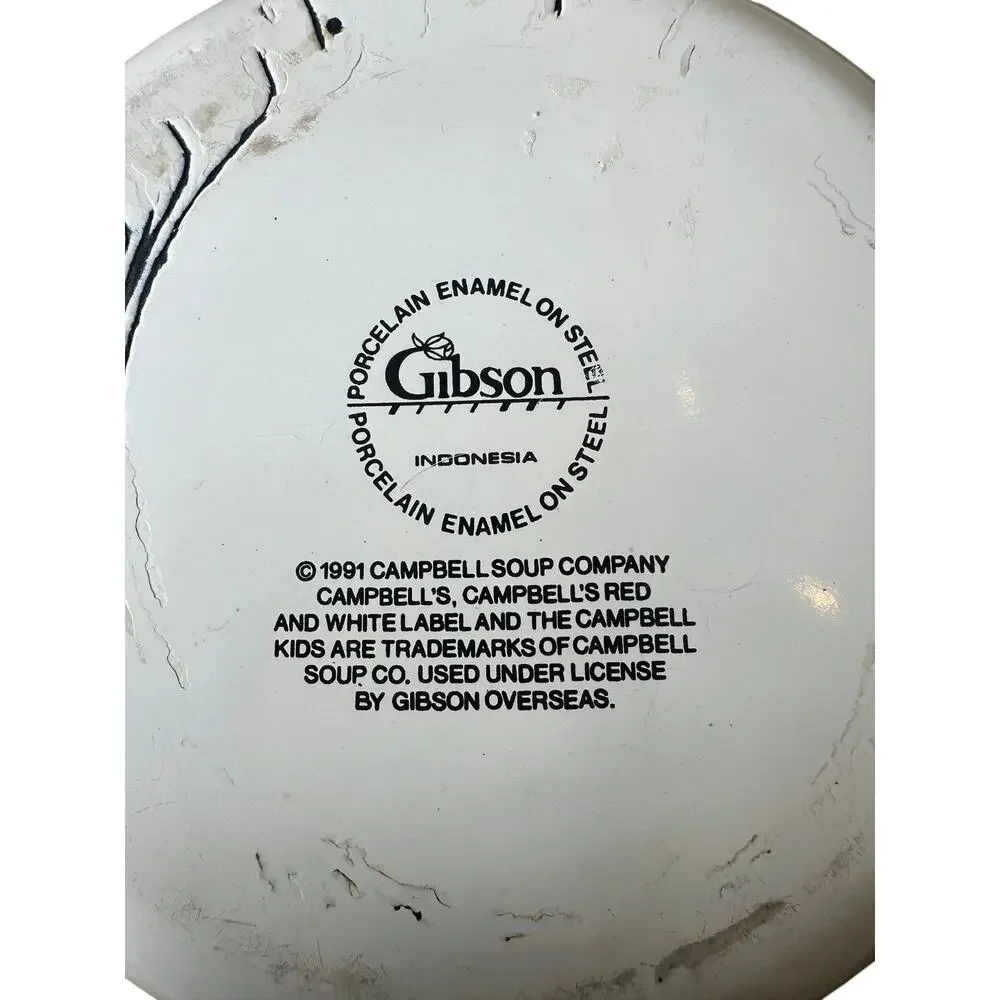 Vintage 1991 Campbell's Kids Gibson Enamel on Steel Saucepan Pot w/ Lid